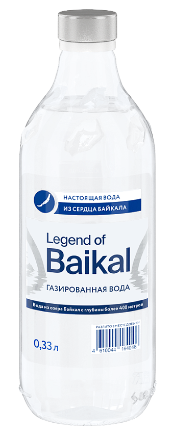 Вода Легенда Байкала 0,33 литра газированная (стекло)