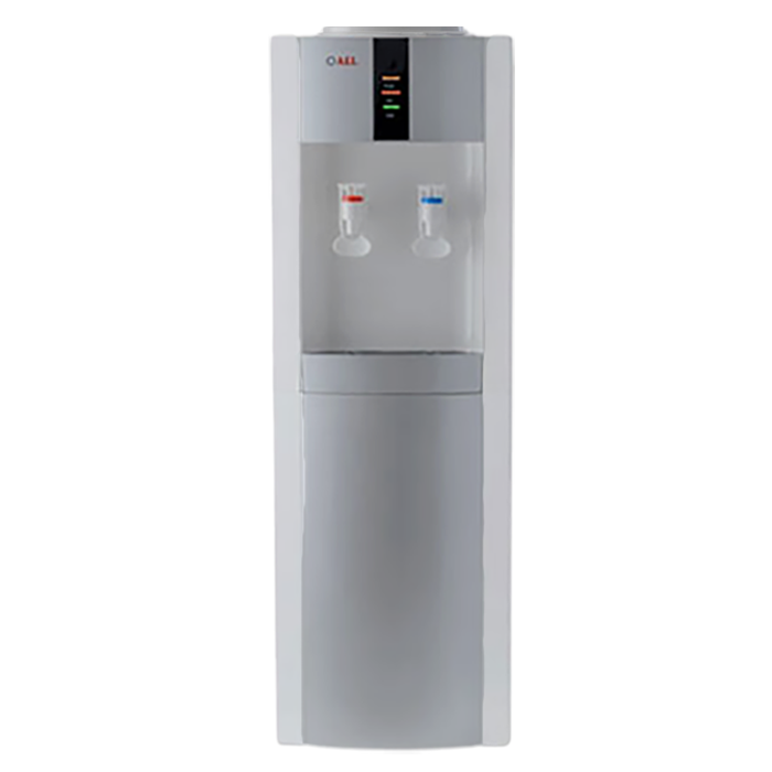 Кулер напольный AEL LD-AEL-47c (АЕЛ) электронный, белый с серебром, со шкафчиком
