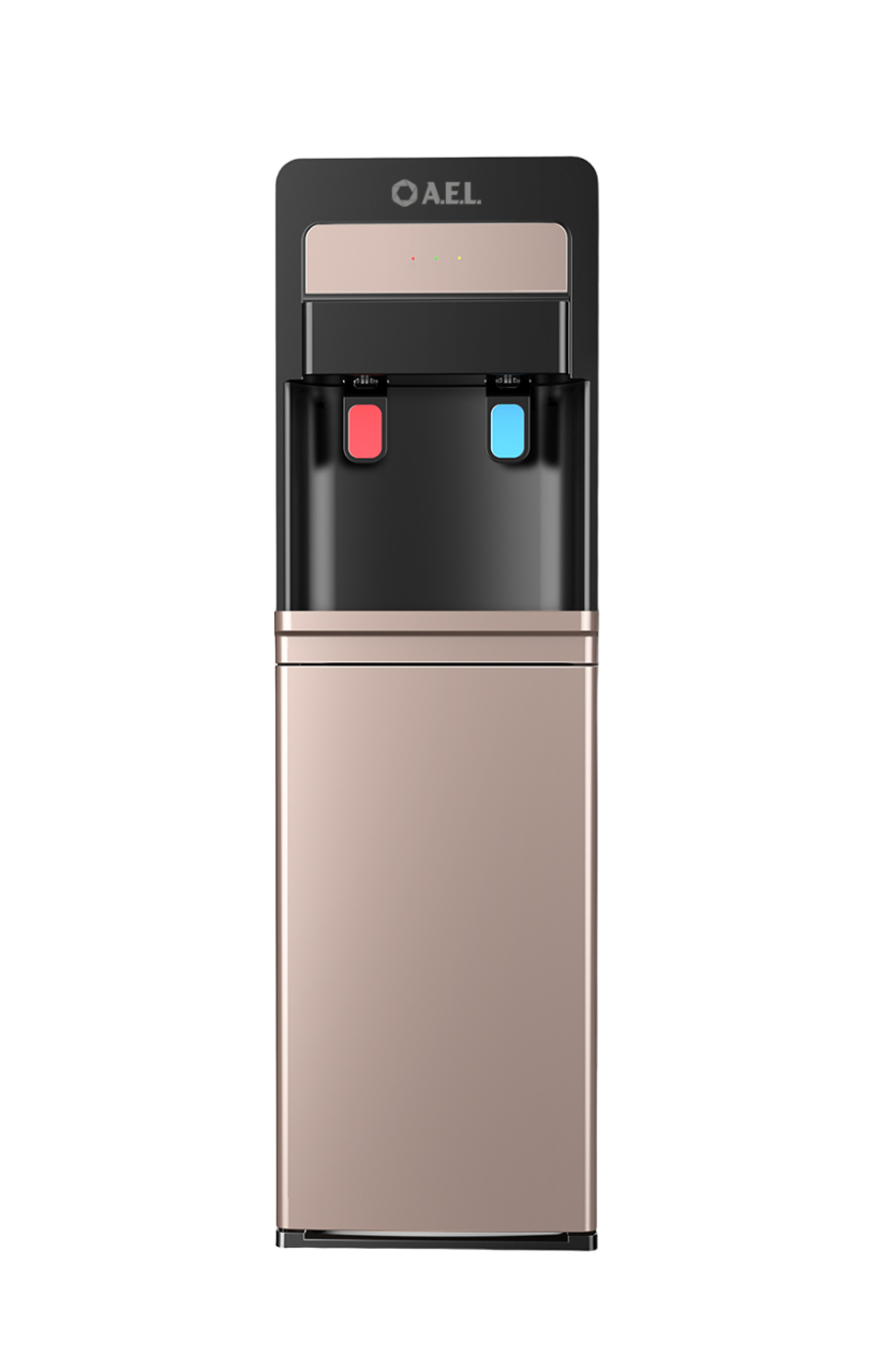 Кулер напольный AEL LD-AEL-805a (АЕЛ) электронный, черный с золотом, нижняя загрузка