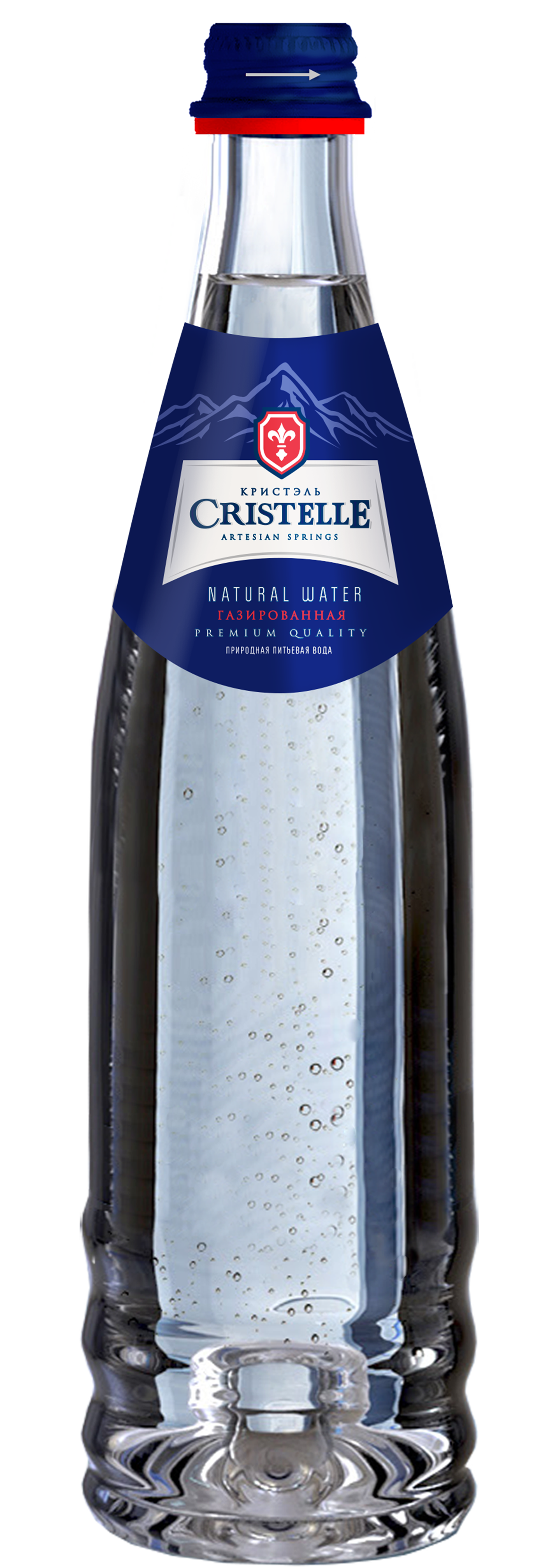 Вода Cristelle 0.75 литров газированная (стекло)