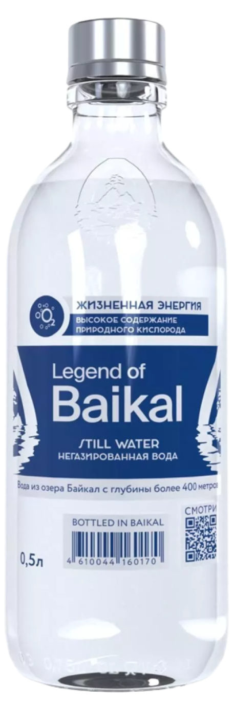 Вода Легенда Байкала 0.5 литра негазированная (стекло)