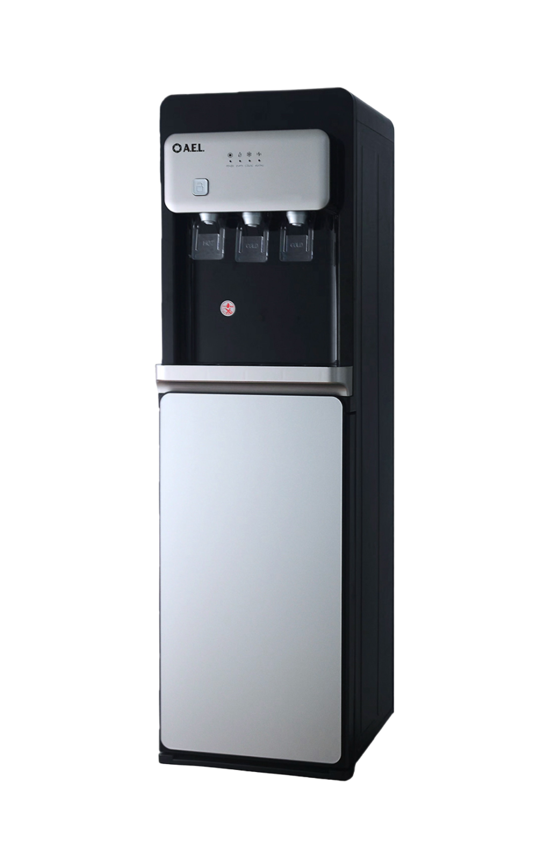 Кулер напольный AEL LD-AEL-806a (АЕЛ) электронный,черный с серебром, нижняя загрузка