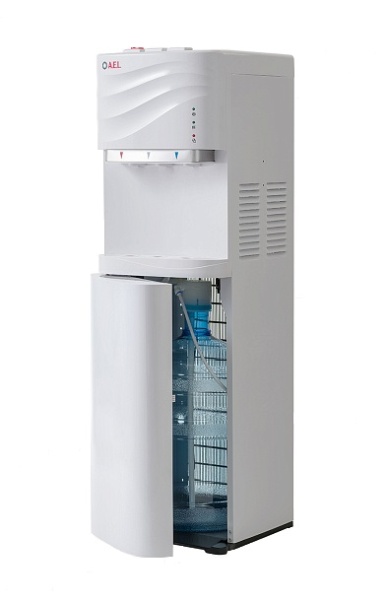 Кулер напольный AEL 840A (АЕЛ) нижняя загр. компрессорное охл. и нагрев белый Premium