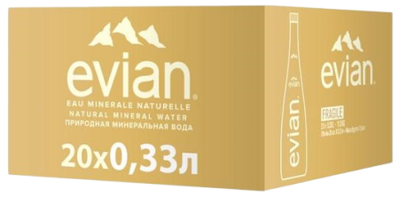 Вода Evian (Эвиан) 0.33 литра негазированная (стекло)
