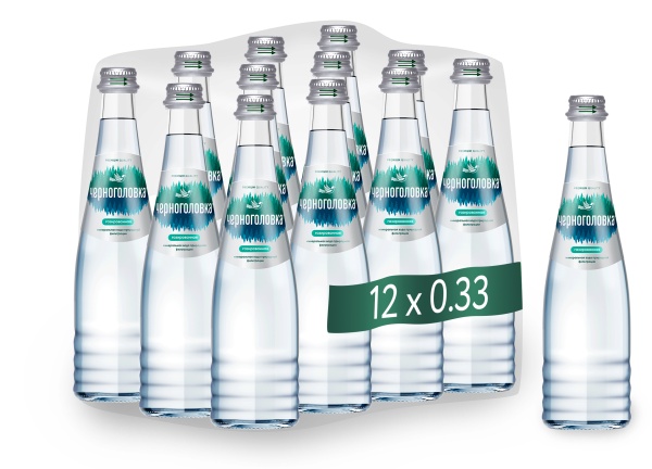 Вода Черноголовка 0.33 литра газированная (стекло)